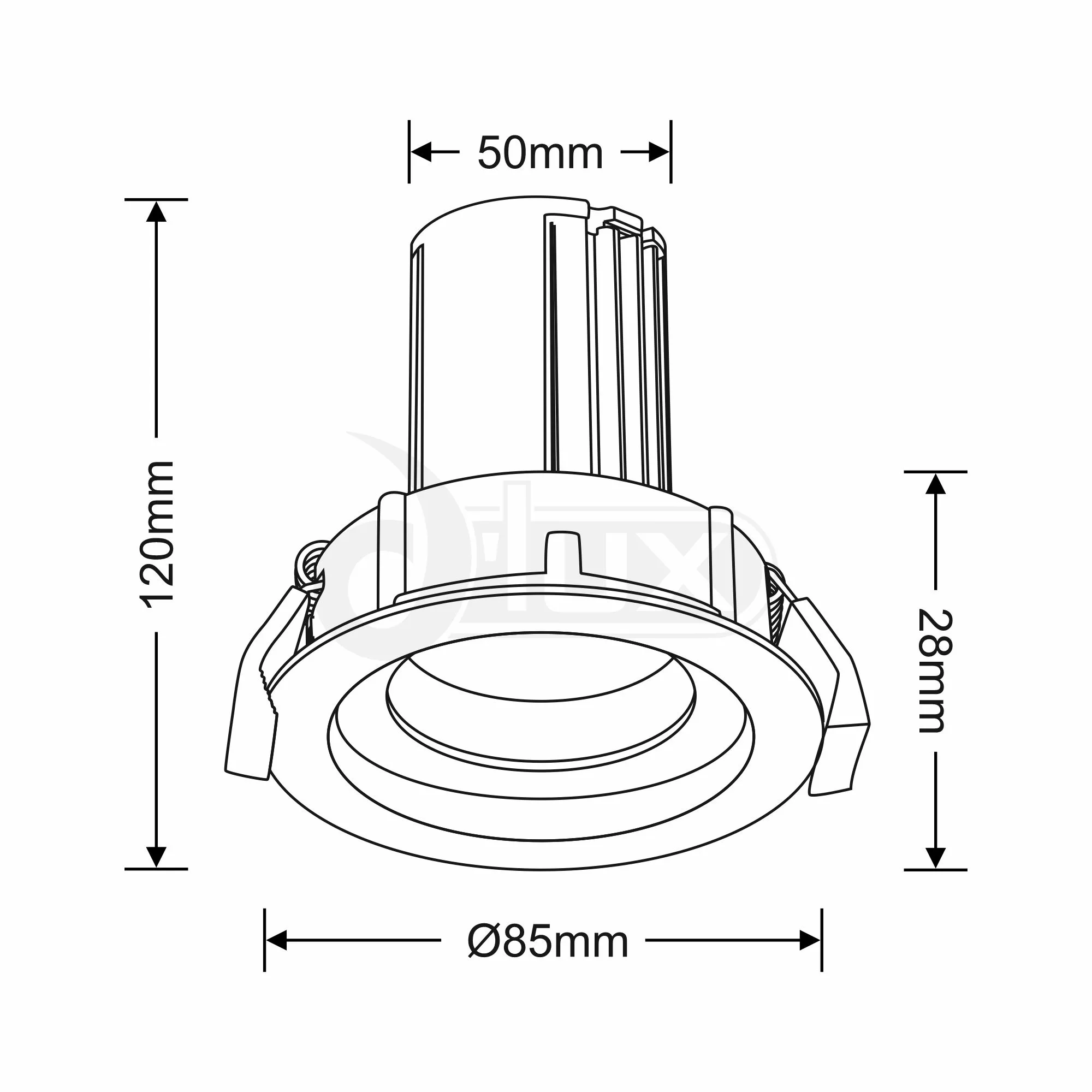 Beppe 10 Tridonic Powered 10W 2700K 710lm 36° CRI>90 LED Engine White Stepped Fixed Recessed Spotlight, IP20 DM201233  Dlux Beppe 10